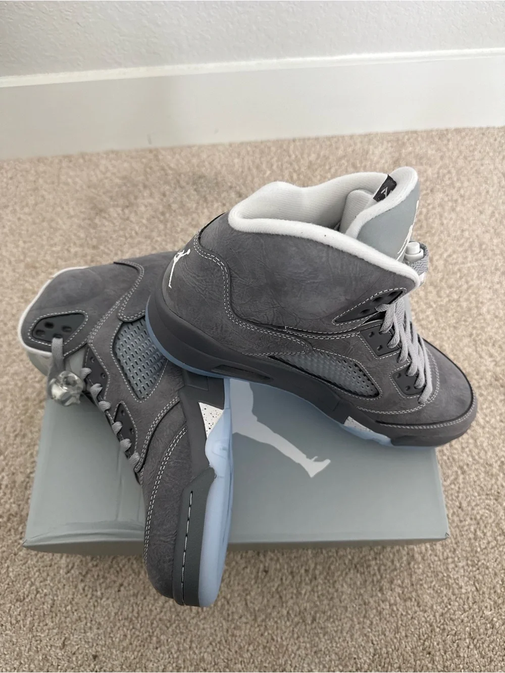 Jordan 5 wolf grey size 10